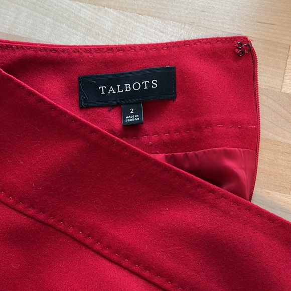 Talbots Wool Red Timeless A-line Skirt, 2 - Picture 5 of 6